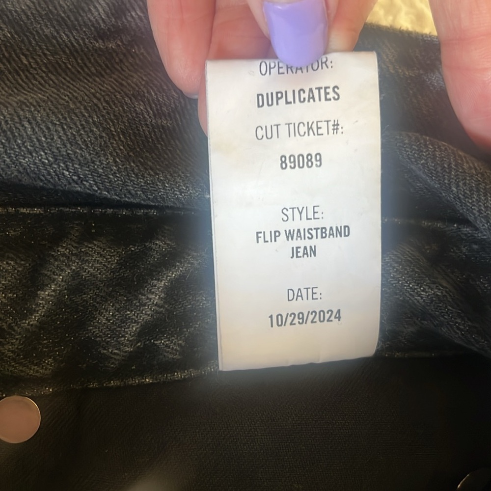 Agolde Echo‎ Taper Jean Flip Waistband Zephyr Wash Black Size 27 NWT - Picture 13 of 13